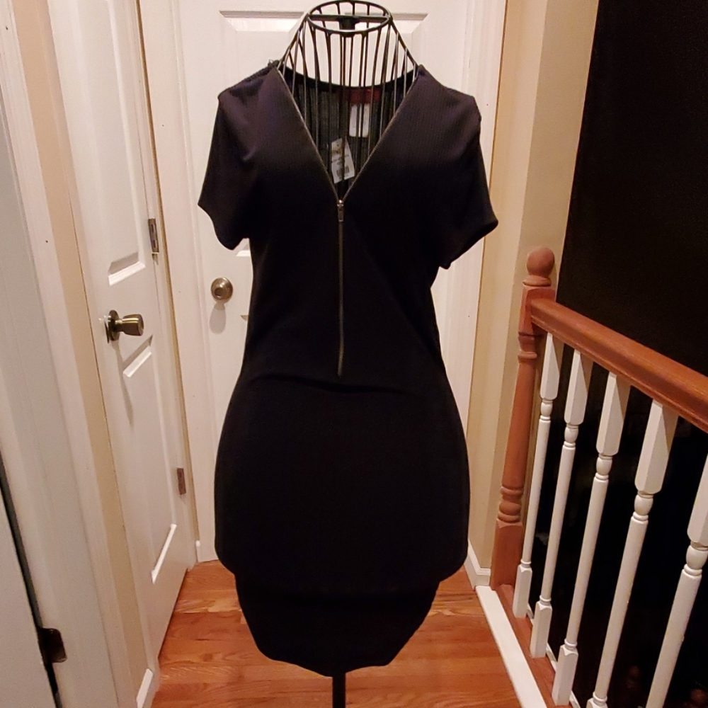 Black knit dress